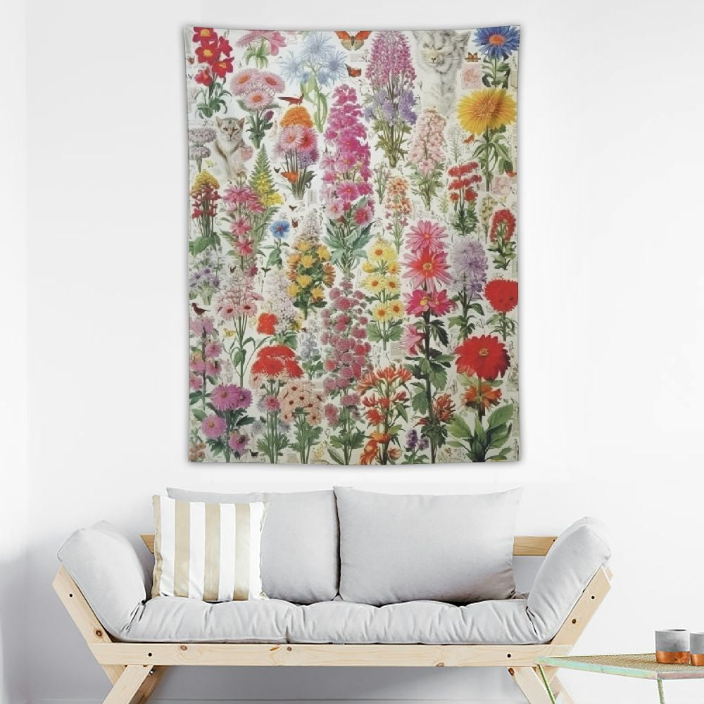 CANFLASHION Vintage Flower Tapestry Long Vertical Wall Hanging