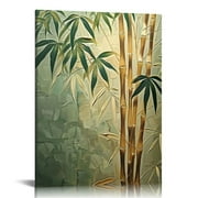 CANFLASHION  Wall art decoration, Canvas Print, Chinese bamboo painting, Modern Posters Minimalist plant Zen Room Decor for Bathroom, Bedroom, Living Room, Office,