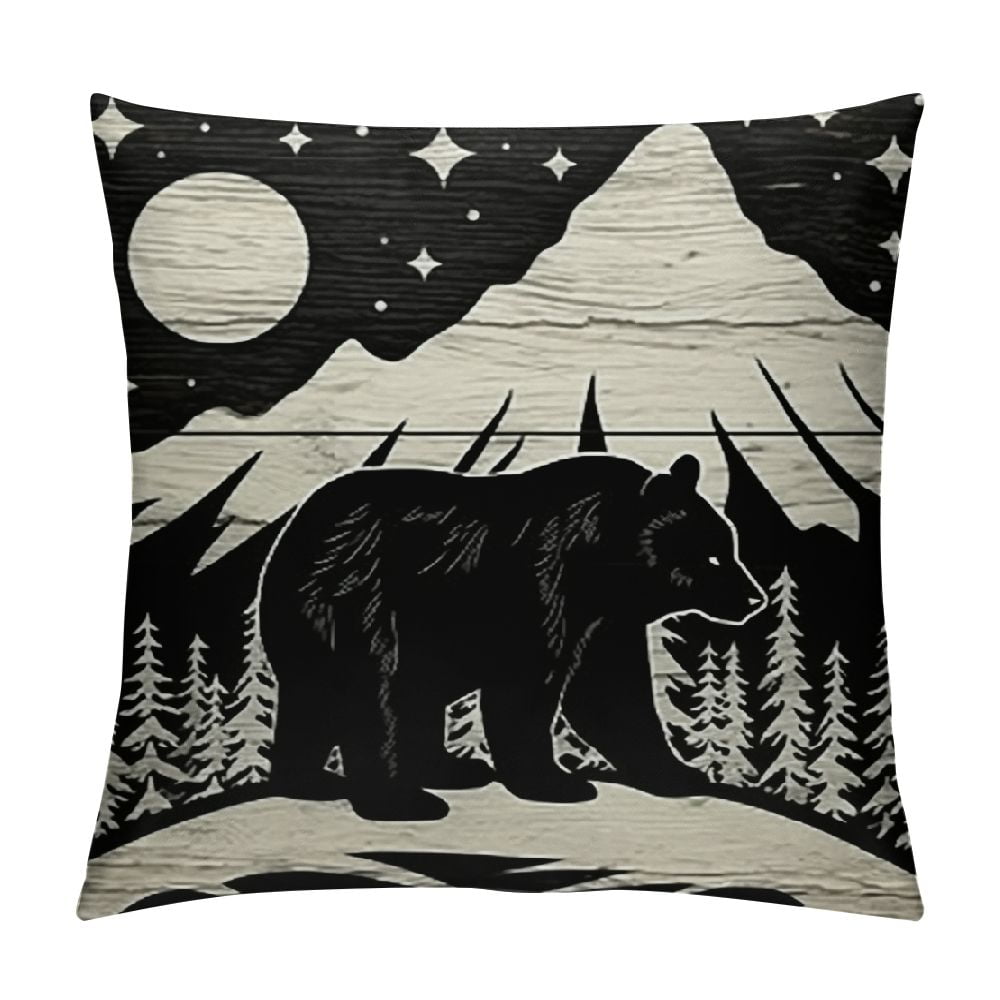 CANFLASHION Wildlife Animal Bear Forest Decorative Throw Pillow Covers