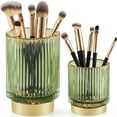 CANITORON Makeup Brush Holder 2 Pack, Glass Cosmetic Makeup Brush