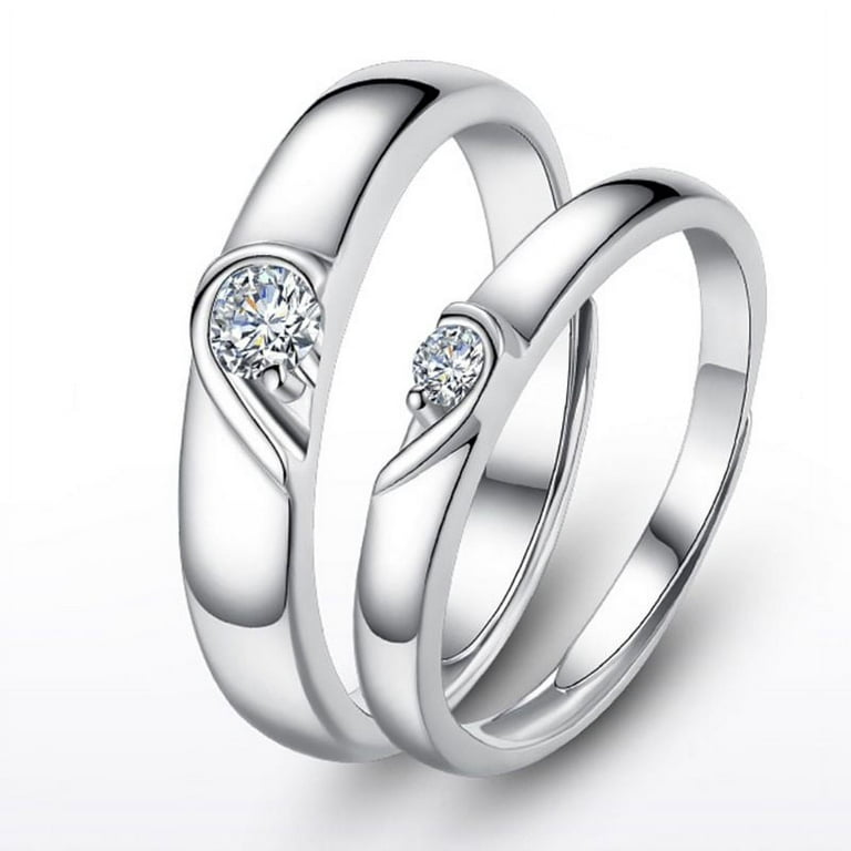 Couples Matching Heart Promise Rings I Love You Engagement Wedding Ring  Band Set