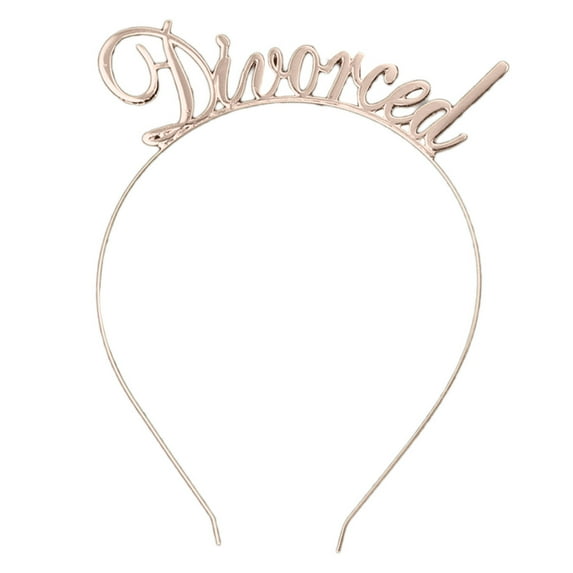 CANKER Metal Thin Headband Funny Divorced Letters Tiara Hair Hoop Party Decorations Supplies for Newly Unwed Single Women Gift