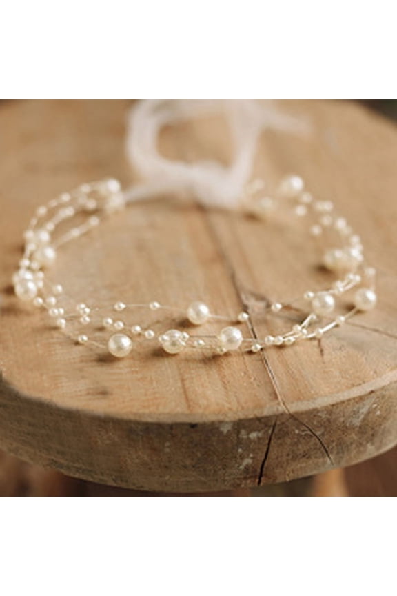 Newborn Photography Prop Baby Pearl Headband Princess Infant Headdress Hair Band