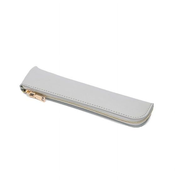 CANKER PU Leather Pen Sleeve Exquisite Pen Pocket Small Pen Pocket 7.8''x1.8'' Zippered Pen Pouch Gift for Business Women Men