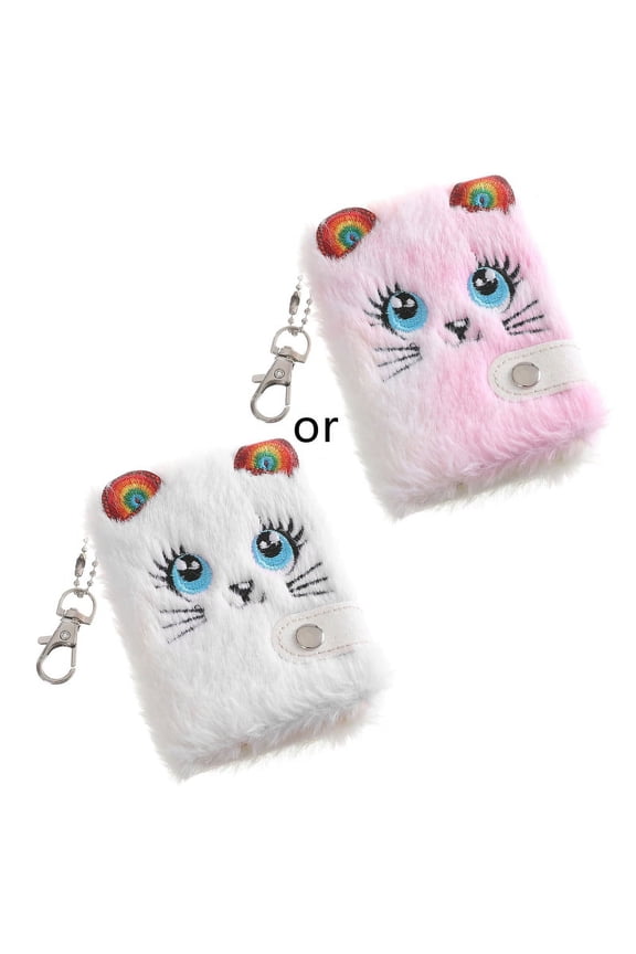 Pocket Plush Notebook Notepad with Keychain Ideal for Girl Women Writing Drawing