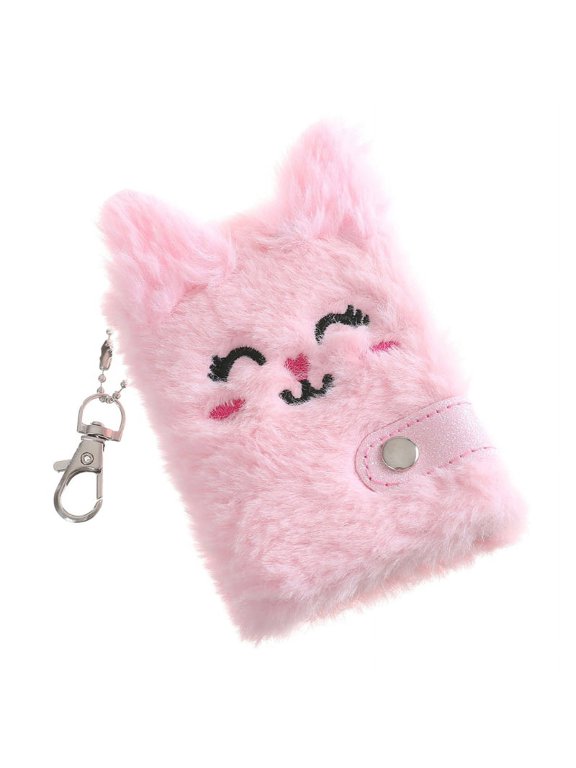 Pocket Plush Notebook Notepad with Keychain Ideal for Girl Women Writing Drawing
