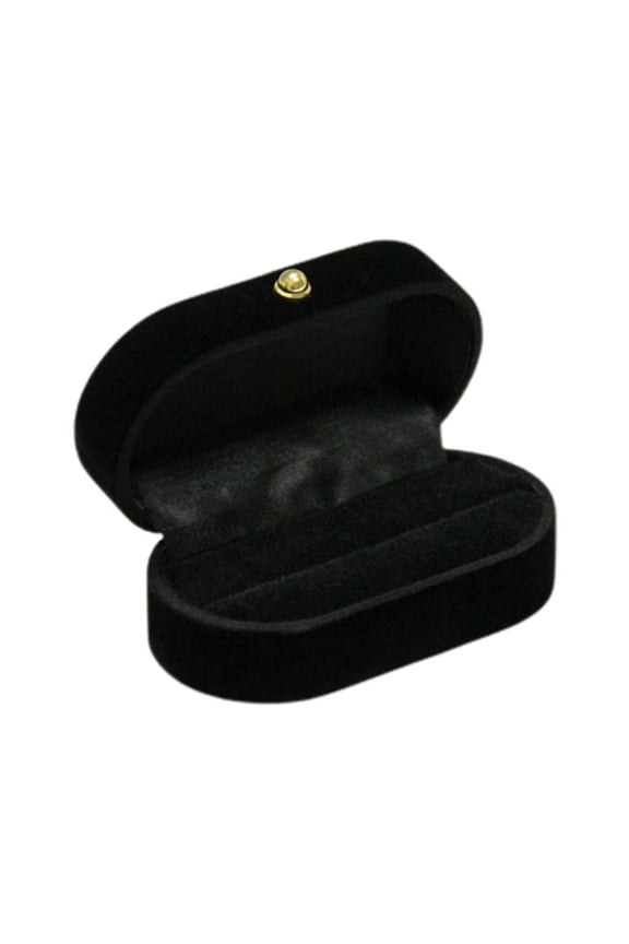 Portable Double Rings Box Display Jewelry Holder Wedding Engagement Ring Case