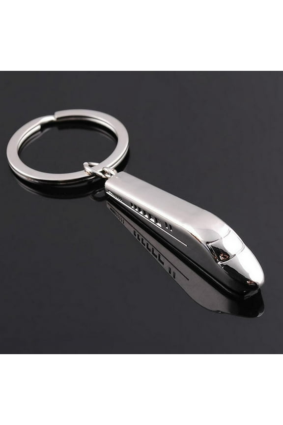 Silver Metal Keyfob 3D Car Locomotive Train Head Keyring Keychain Key Chain Ring
