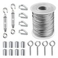 thumbnail image 1 of CANKER Wire Fence Roll Kit PVC Coated Cable Rope 304 Stainless Steel Turnbuckle 19 Pcs, 1 of 8