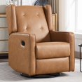 thumbnail image 1 of CANMOV Swivel Rocker Recliner Chair, Rocking Chair Nursery Glider Recliner, Manual Glider Chair for Nursery (Brown), 1 of 13
