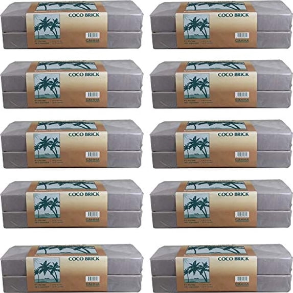 CANNA Coco Brick 40l Expandable Natural Plant Medium Soil Substrate, 40 Liter Expanded - 8 Liter Dry, Reusable (10)