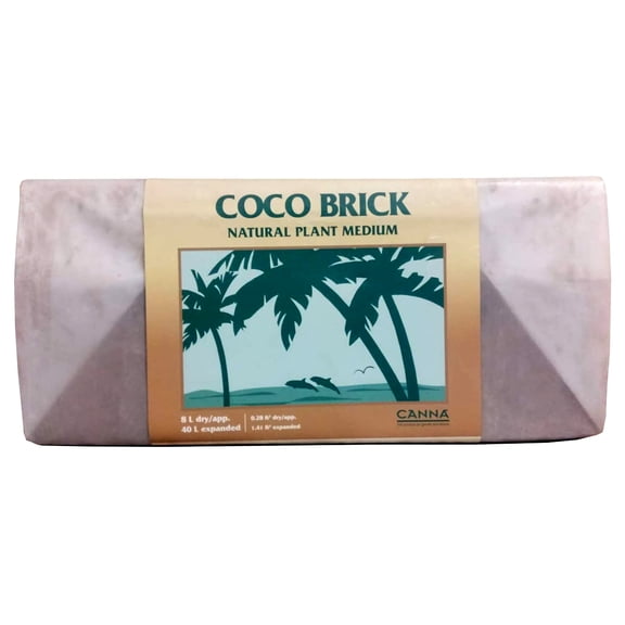 Canna Coco Brick 40l Expandable Natural Plant Medium Soil Substrate, 40 Liter Expanded - 8 Liter Dry, Reusable (1)
