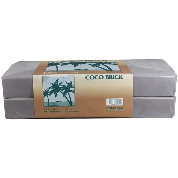Canna Coco Brick 40l Expandable Natural Plant Medium Soil Substrate, 40 Liter Expanded - 8 Liter Dry, Reusable (1)