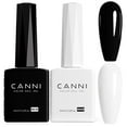 CANNI 2Pcs HemaFree Black White Gel Nail Polish Set Black and White