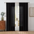 thumbnail image 1 of CANNON Solid Cotton Percale Black 50x84 Window Curtain Pair, Solid Color Themed, Oeko-TEX Certified Confidence, 1 of 5