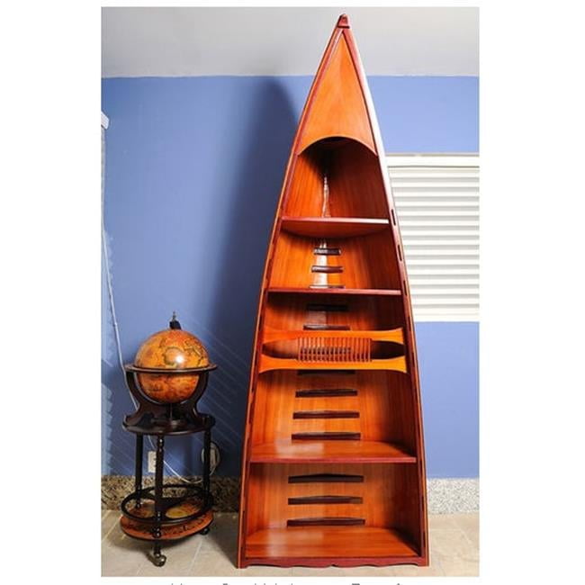 Luxurious Handcrafted Cedar Canoe 5-Shelf Bookcase