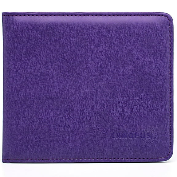Canopus Small Insurance Document Holder with Embossed Leather Design, Compact Organizer for Cards and Papers, Purple