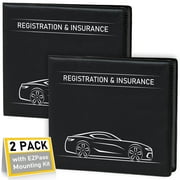 CANOPUS Car Registration and Insurance Holder, Vehicle Document Organizer, Black, 2 Pack