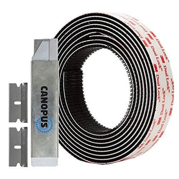 CANOPUS Dual Lock Reclosable Fastener, SJ3550 250 Black, 0.5inx6ft with Box Cutter (1PC) and Razor Replacement (2PCs)
