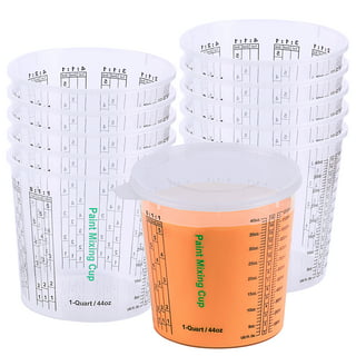 Pouring Masters 3 Ounce (90ml) Graduated Plastic Measuring Cups (100 Clear Cups & 25 Mixing Sticks) - oz, ml Measurements, Acrylic Paint, Resin, Epoxy