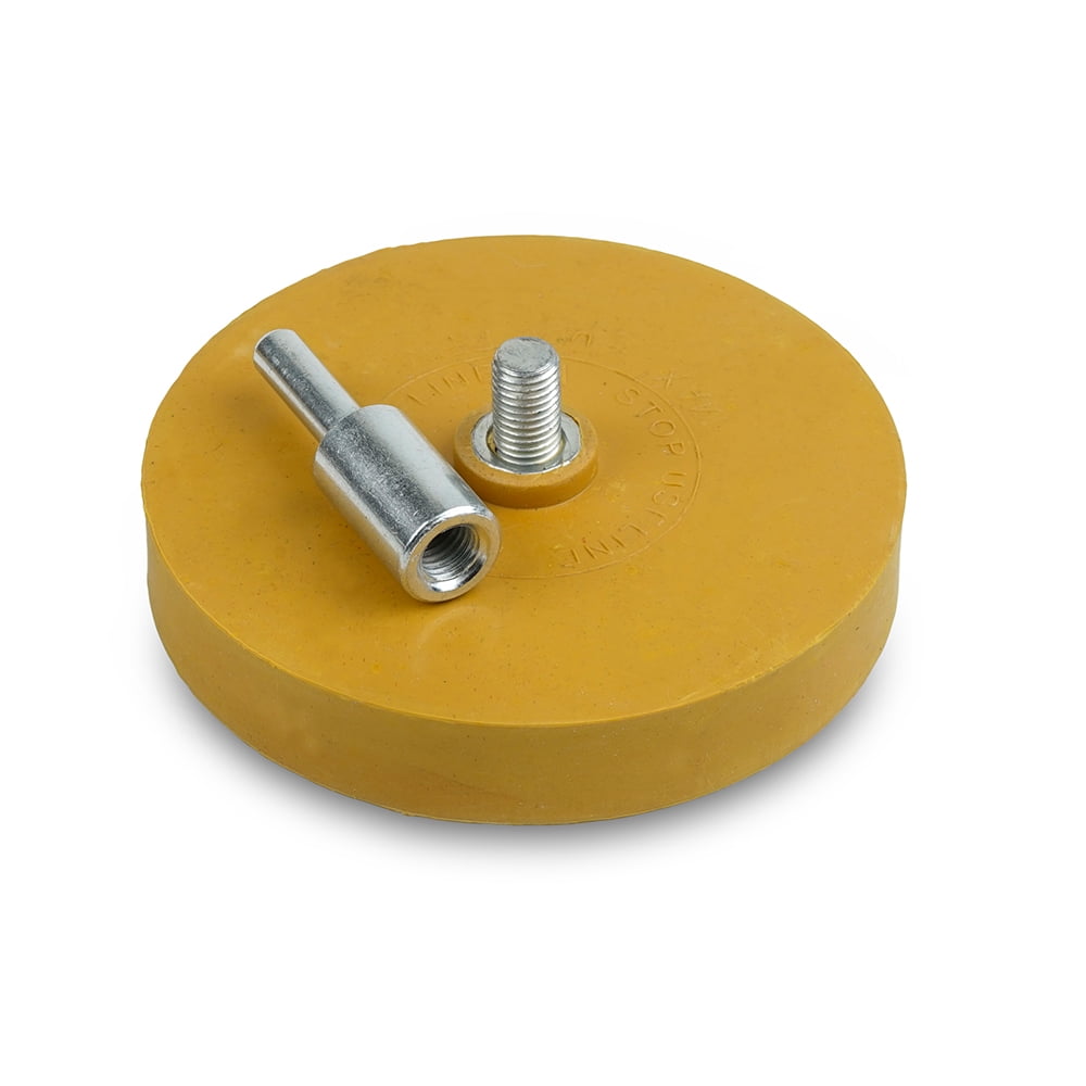 CANOPUS Rubber Eraser Wheel 4 Inch Pad and Adapter, Pinstripe, Adhesive