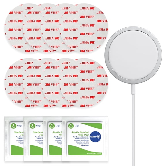 Canopus Sticky Adhesive Pads, 8 Pack, Gray, 3.2-Inch, Compatible With iPhone 12 MagSafe Holder, Double-Sided Acrylic Dash & Windshield Mount