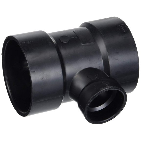 Charlotte Pipe Reducing Sanitary Pipe Tee - ABS Plastic - 3 x 1-1/2 In, Black