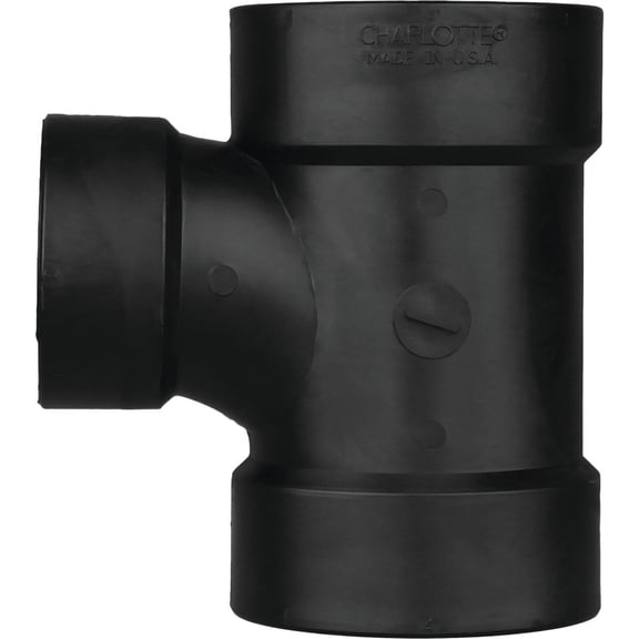 Charlotte Pipe Reducing Sanitary Pipe Tee - ABS Plastic - 3 x 1-1/2 In, Black
