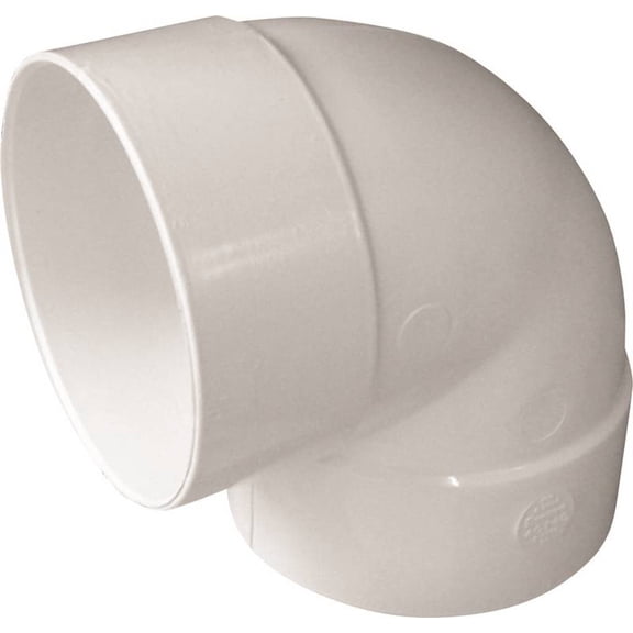 CANPLAS 414156BC Short Turn Pipe Elbow, 6 in, Hub, 90 deg Angle, PVC, White