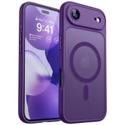 CANSHN Magnetic Compatible with iPhone Air Case, Upgraded [Full Camera Airtection] [Compatible with Magsafe] [Translucent Matte] ShockAirof Airtective Phone Case Cover 6.5 Inch - Deep Purple