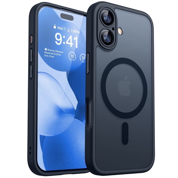 CANSHN Magnetic Compatible with iPhone 17 Case, Upgraded [Full Camera Protection] [Compatible with Magsafe] [Translucent Matte] Shockproof Protective Phone Case Cover 6.3 Inch - Black