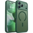 thumbnail image 1 of CANSHN Magnetic Compatible with iPhone 17 Pro Case, Upgraded [Full Camera Protection] [Compatible with Magsafe] [Translucent Matte] Shockproof Protective Phone Case Cover 6.3 Inch - Deep Green, 1 of 7