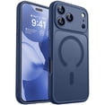 thumbnail image 1 of CANSHN Magnetic Compatible with iPhone 17 Pro Max Case, Upgraded [Full Camera Protection] [Compatible with Magsafe] [Translucent Matte] Shockproof Protective Phone Case Cover 6.9 Inch - Deep Blue, 1 of 7