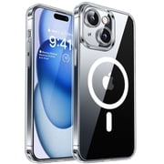 CANSHN Magnetic Compatible with iPhone 15 Plus Case, Upgraded [Full Camera Protection] [Compatible with Magsafe] [Translucent Matte] Shockproof Protective Phone Case Cover 6.7 Inch - Clear