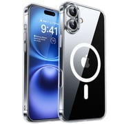 CANSHN Magnetic Compatible with iPhone 16 Plus Case, Upgraded [Full Camera Protection] [Compatible with Magsafe] [Translucent Matte] Shockproof Protective Phone Case Cover 6.7 Inch - Clear
