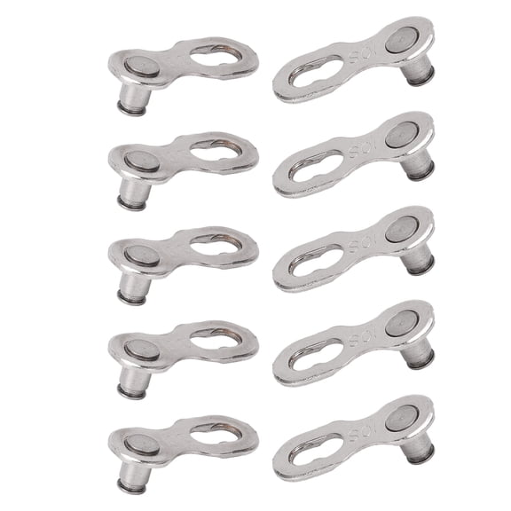CANSUCC Bicycle Chain Link Connector Joints, Durable Quick Release Buckle for Mountain Road Bikes, Premium Steel Missing Link Cycling Accessories 5 Pairs for 10 Speed Chains (Silver)