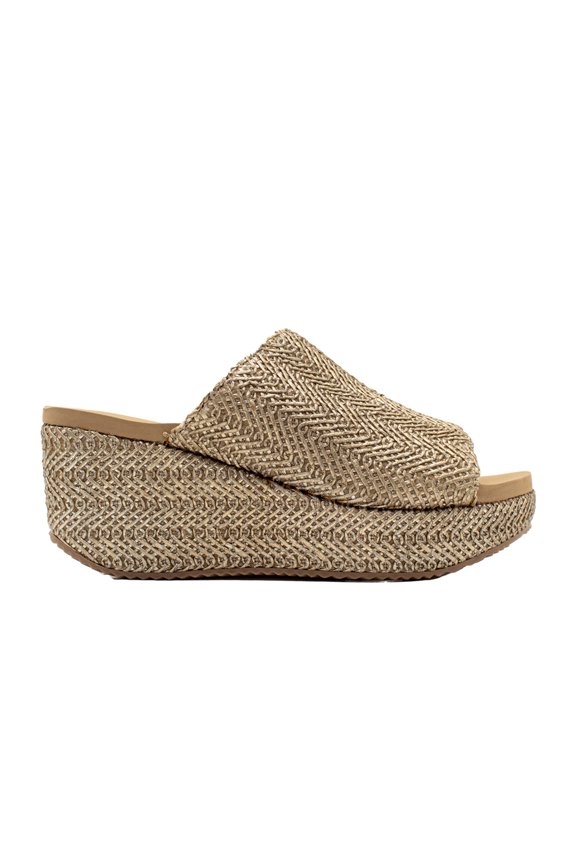 Volatile Womens Canteen Metallic Wedge  Casual Shoes