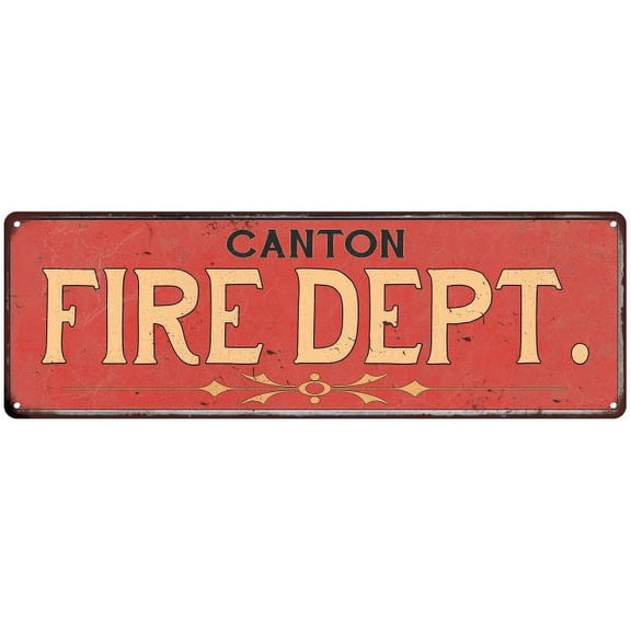 CANTON FIRE DEPT. Home Decor Metal Sign Police Gift 8x24 108240013473