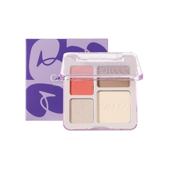 CANUSA 4-IN-1 Contour Palette - Delicate Powder for Natural Finish and Three-Dimensional Makeup - Cosmetic