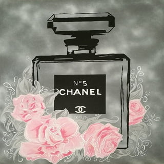 Pink Roses in Chanel No5, Original Oil Painting on 8x10 Unframe