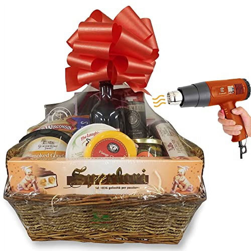 CANWUPON Shrink Wrap Bags for Gift Baskets, Clear PVC Heat Shrink Bags