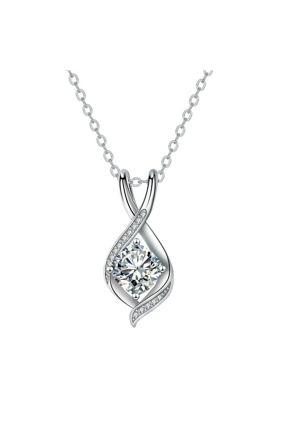 Mothers Day Gifts for Women, 925 Sterling Silver Moissanite Necklace Infinity Necklaces 2ct D Color VVS1 Moissanite Diamond Gemstone Necklace