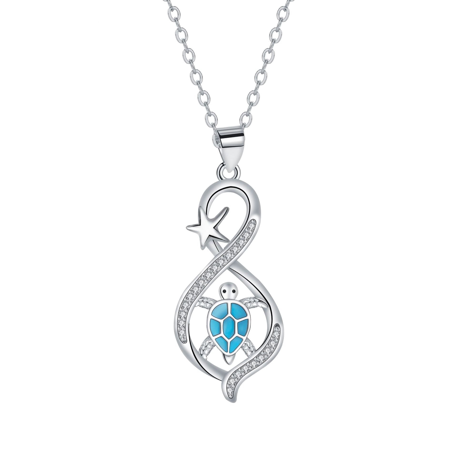 Turtle Infinity RYNSITO Mother's Day Gifts for Women, Turtle Necklace Sterling Silver ...