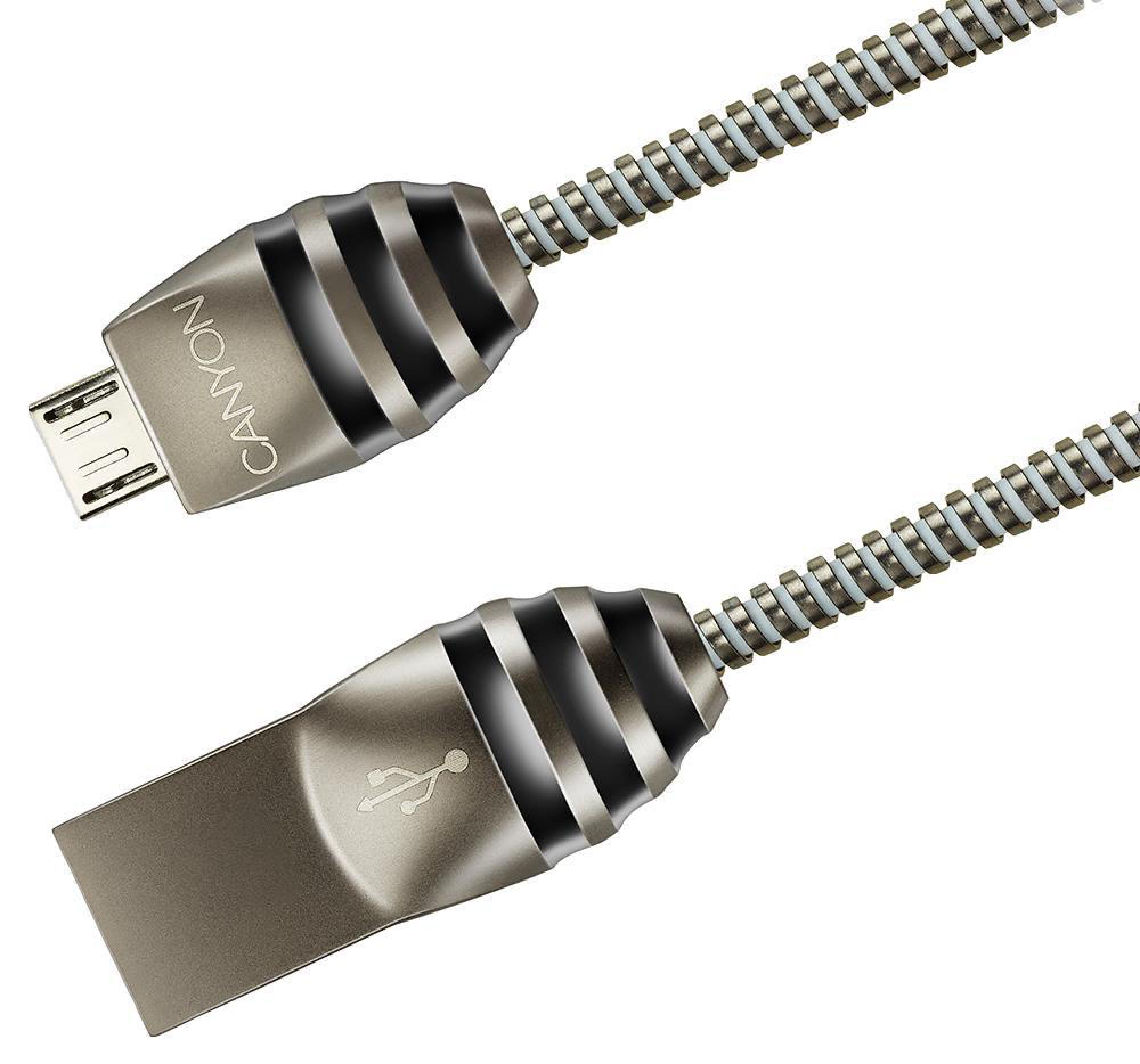 CANYON - USB A Male to Micro USB Metallic Sync & Charge Cable, 1m