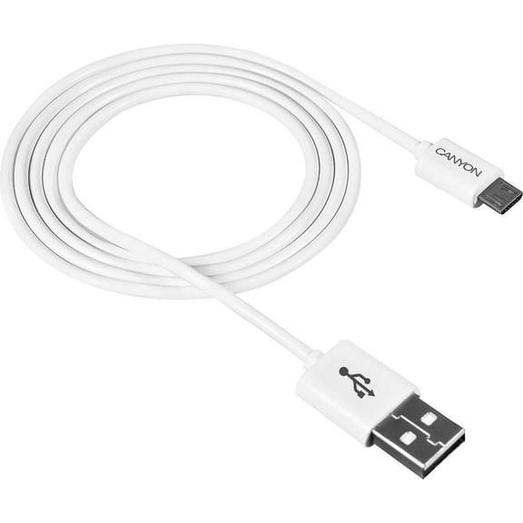 CANYON - USB to Micro USB Plug White Charge and Sync Cable - 1m