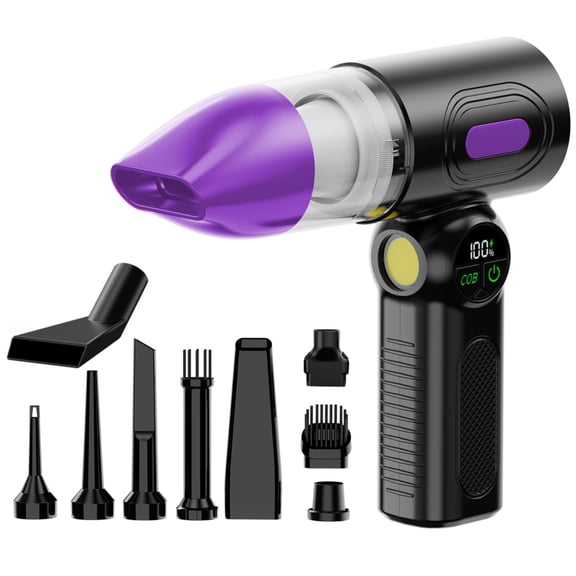 CAODEY Cordless Car Vacuum Cleaner High Power, 5-in-1 Handheld Vacuum, Compressed Air Duster & Inflatable Pump with COB Dust-Revealing Light, Portable Hand Vacuum for Car Detailing, Home, Food Crumbs