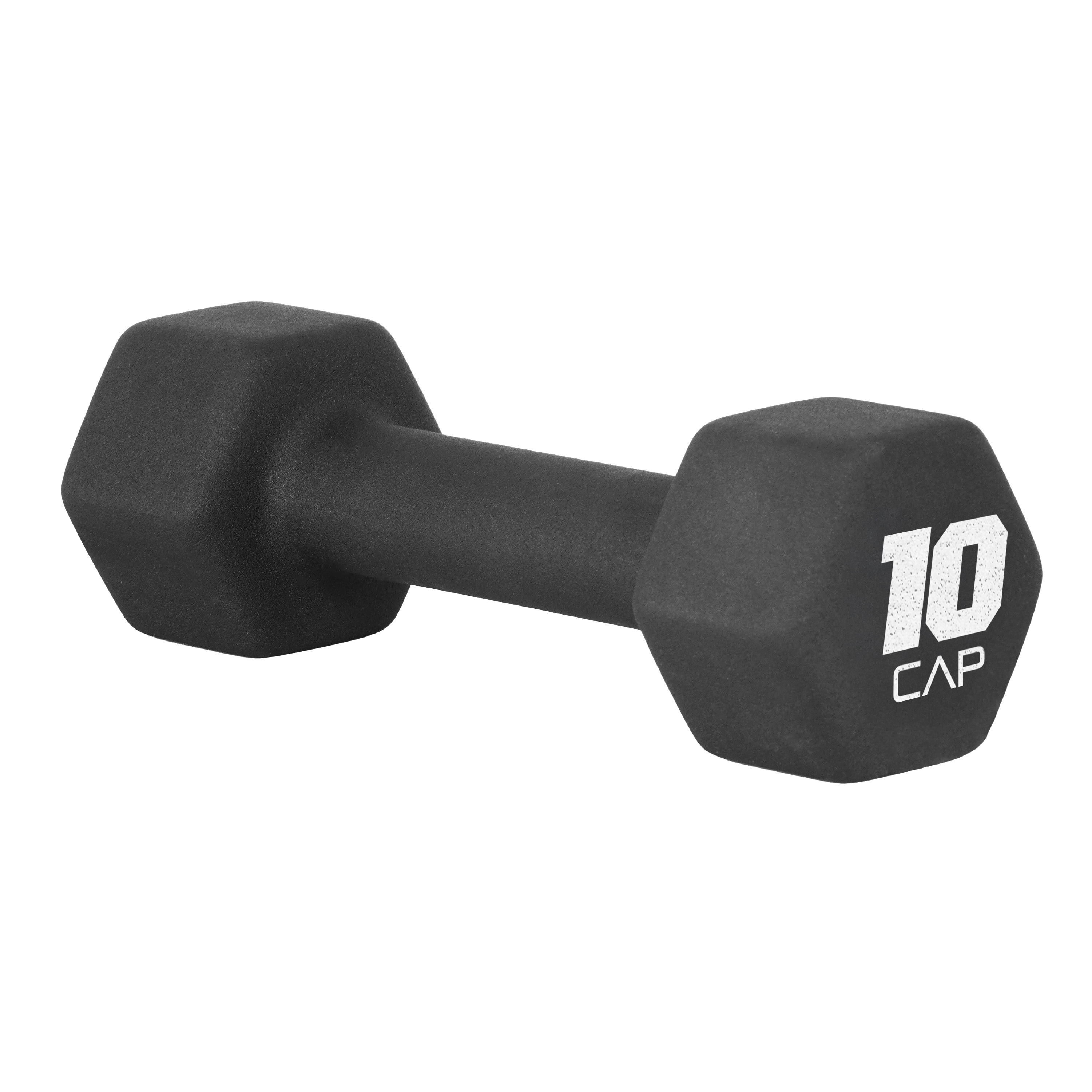 CAP, 10lb Neoprene Dumbbell, Black, Single