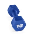 thumbnail interactive-video image 1 of CAP, 12lb Neoprene Dumbbell, Blue, Single, 1 of 9