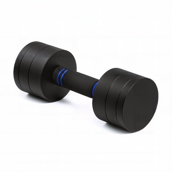 CAP 6-in-1 Adjustable Threaded Dumbbell with Foam Handle, Black/Blue - Fast Adjust from 1 to 15 Pounds