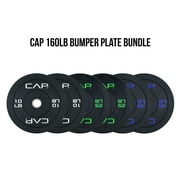 CAP 160lb Olympic Bumper Plate Weight Bundle, (2 x 10lb, 2 x 25lb and 2 x 45lb Plates)